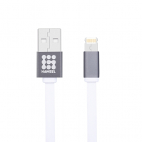 HAWEEL synchronizačný a nabíjací kábel s duálnym konektorom 2v1 USB-A / Lightning / micro USB pre Apple a ďalšie zariadenia - 1 m - biely