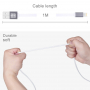 HAWEEL synchronizačný a nabíjací kábel s duálnym konektorom 2v1 USB-A / Lightning / micro USB pre Apple a ďalšie zariadenia - 1 m - biely