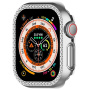 Metalické púzdro posiate kamienkami pre Apple Watch 46mm - strieborné