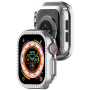 Metalické púzdro posiate kamienkami pre Apple Watch 46mm - strieborné