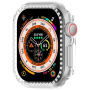 Lesklé púzdro posiate kamienkami pre Apple Watch 46mm - číre