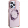 Guess Flowers Ring Glossy Logo kryt s MagSafe pre iPhone 16 Pro - ružový