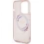 Guess Flowers Ring Glossy Logo kryt s MagSafe pre iPhone 16 Pro - ružový