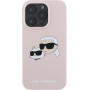 Karl Lagerfeld Double Heads silikónový kryt s MagSafe pre iPhone 16 Pro - ružový
