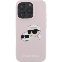 Karl Lagerfeld Double Heads silikónový kryt s MagSafe pre iPhone 16 Pro - ružový