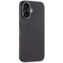 Tactical Aramid kryt so vzorom karbónových vlákien a MagSafe pre iPhone 16 Plus - tmavosivý
