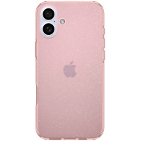 Spigen Liquid Crystal Glitter trblietavý kryt pre iPhone 16 - ružový