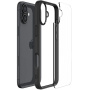 Spigen Ultra Hybrid matný transparentný kryt s farebným rámčekom pre iPhone 16 Plus - čierny