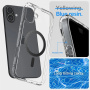 Spigen Ultra Hybrid transparentný kryt s MagSafe so vzorom karbónových vlákien pre iPhone 16 - číry