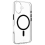 FIXED MagPurity transparentný kryt s čiernym MagSafe pre iPhone 16 Plus - číry