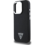 Guess Grained Triangle Logo kryt s MagSafe pre iPhone 16 Pro - čierny