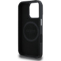 Guess Grained Triangle Logo kryt s MagSafe pre iPhone 16 Pro Max - čierny