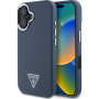 Guess Grained Triangle Logo kryt s MagSafe pre iPhone 16 - tmavomodrý