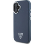 Guess Grained Triangle Logo kryt s MagSafe pre iPhone 16 - tmavomodrý