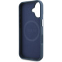 Guess Grained Triangle Logo kryt s MagSafe pre iPhone 16 - tmavomodrý