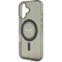 Guess IML Rhinestones Ring kryt s MagSafe pre iPhone 16 - sivý