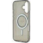 Guess IML Rhinestones Ring kryt s MagSafe pre iPhone 16 - sivý