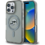 Karl Lagerfeld IML K&CH Heads Metal Frame kryt s MagSafe pre iPhone 16 Pro - sivý
