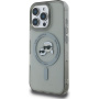 Karl Lagerfeld IML K&CH Heads Metal Frame kryt s MagSafe pre iPhone 16 Pro - sivý