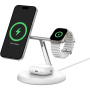 BELKIN Boost Charge Pro Qi2 3v1 magnetický bezdrôtový stojan pre iPhone / Apple Watch / AirPods - 15W - biely