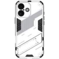 Odolný ochranný kryt so stojanom pre iPhone 16 - biely