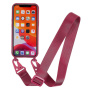 Matný kryt s nastaviteľným popruhom pre iPhone 11 - vínový