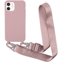 Matný kryt s nastaviteľným popruhom pre iPhone 12 / 12 Pro - staroružový