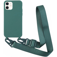 Matný kryt s nastaviteľným popruhom pre iPhone 12 / 12 Pro - petrolejový