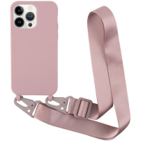 Matný kryt s nastaviteľným popruhom pre iPhone 13 Pro - staroružový