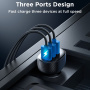 JOYROOM CCD03 autonabíjačka s displejom a portami 3x USB-A - 17W - čierna