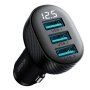 JOYROOM CCD03 autonabíjačka s displejom a portami 3x USB-A - 17W - čierna