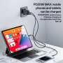 Yesido YC68 nabíjací adaptér s displejom a portami USB-C / USB-A - 20W - čierny