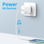 NORTHJO rýchlonabíjací adaptér s portom USB-C - 20W - biely