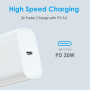 NORTHJO rýchlonabíjací adaptér s portom USB-C - 20W - biely