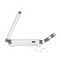 YF-M27 3v1 skladací magnetický bezdrôtový stojan pre iPhone / Apple Watch / AirPods - 15W - biely