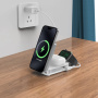 YF-M27 3v1 skladací magnetický bezdrôtový stojan pre iPhone / Apple Watch / AirPods - 15W - biely