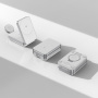 YF-M27 3v1 skladací magnetický bezdrôtový stojan pre iPhone / Apple Watch / AirPods - 15W - biely
