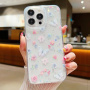 Trblietavý transparentný kryt pre iPhone 15 Pro Max - motýle