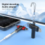 2v1 audio redukcia - 3,5 mm jack na USB-C/Lightning - červená