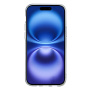 Mäkký transparentný kryt s motívom vločiek pre iPhone 16 Plus - biely