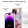 Mramorový ochranný kryt pre iPhone 16 Pro Max - ružový