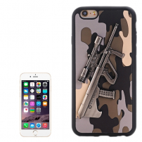 Plastový kryt s 3D motívom pušky Steyr AUG A1 pre Apple iPhone 6S / 6 -sivý