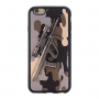 Plastový kryt s 3D motívom pušky Steyr AUG A1 pre Apple iPhone 6S / 6 -sivý