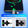 redukcia 2v1 pre zvuk a nabíjanie - 3,5 mm jack / USB-C na USB-C / Lightning - sivá