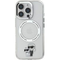 Karl Lagerfeld IML Karl and Choupette kryt s MagSafe pre iPhone 16 Pro - číry