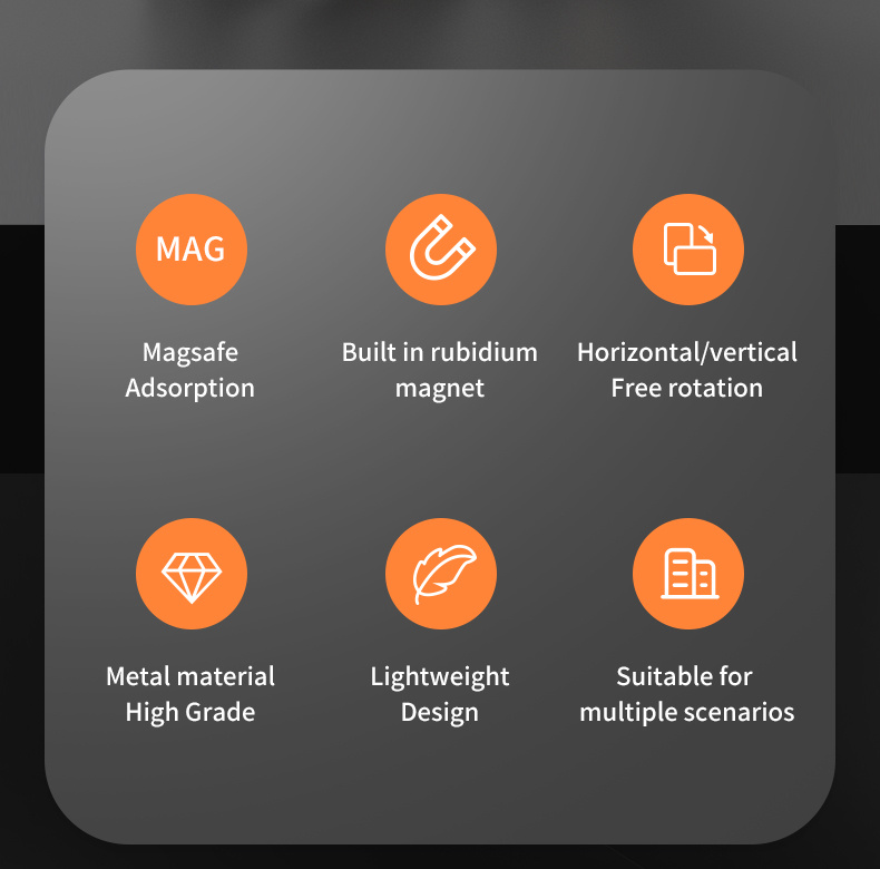 Skladací magnetický stojan pre iPhone - tmavo šedý