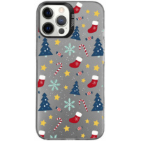 Ochranný kryt s vianočným motívom pre iPhone 12 Pro Max - šedý