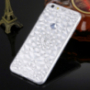 Ochranný zadný kryt s kamienkami v štýle diamantu pre iPhone 6 / 6S - strieborný