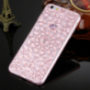 Ochranný zadný kryt s kamienkami v štýle diamantu pre iPhone 6 / 6S - svetlo ružový