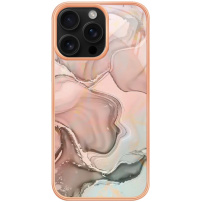 Mramorový ochranný kryt pre iPhone 16 Pro - svetlo ružový
